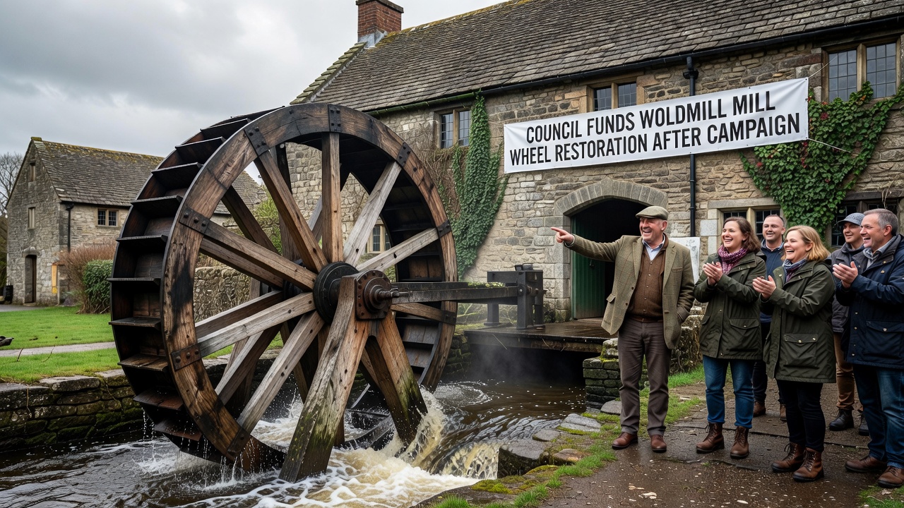 Council Funds Woldmill Mill Wheel Restoration After Campaign